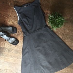 H&M gray tailored fit and flare dress